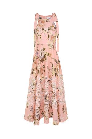 Acacia Broderie Midi Dress in Pink Floral ZIMMERMANN | 1736DRS252PIF