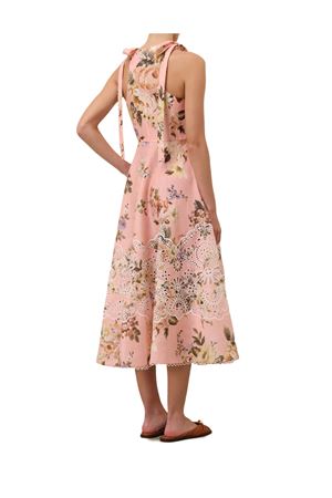 Acacia Broderie Midi Dress in Pink Floral ZIMMERMANN | 1736DRS252PIF