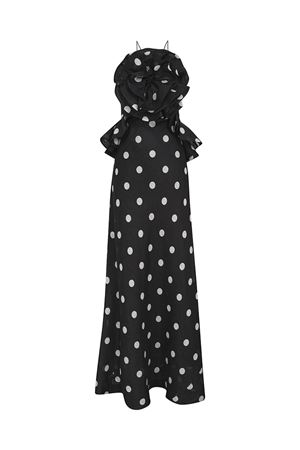 Crush Ruffle Halter Maxi Dress in Black/Cream Dot ZIMMERMANN | 2068DR251BLKCRMDT