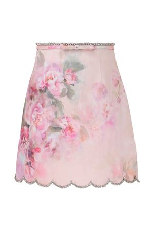 Minigonna smerlata Crush rosa floreale ZIMMERMANN | 2164SR251PIF