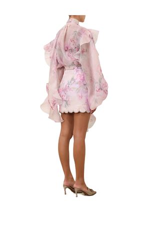 Minigonna smerlata Crush rosa floreale ZIMMERMANN | 2164SR251PIF