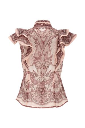 Blusa in organza di seta e lino rosa ZIMMERMANN | 2167TR251PNKLACPRI