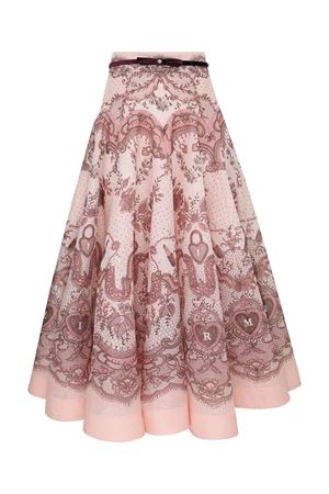 Pink Silk linen organza midi skirt ZIMMERMANN | 2272SR251PNKLACPRI