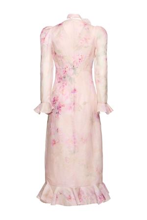 Pink Silk linen midi dress ZIMMERMANN | 2337DR251PIF