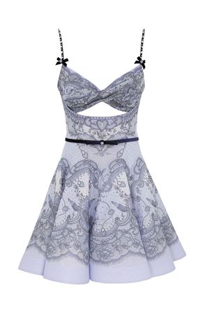 Miniabito in organza di seta e lino blu ZIMMERMANN | 2352DR251BLULACPRI