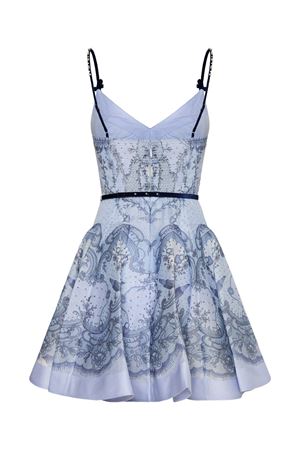 Miniabito in organza di seta e lino blu ZIMMERMANN | 2352DR251BLULACPRI