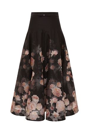 Black silk linen midi skirt ZIMMERMANN | 2411SR251BLF