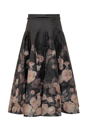 Black silk linen midi skirt ZIMMERMANN | 2411SR251BLF