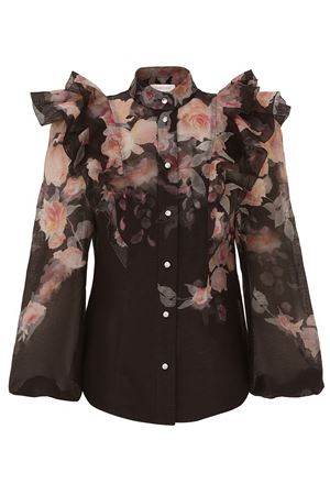 Black silk linen organza shirt ZIMMERMANN | 2412TR251BLF