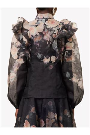 Black silk linen organza shirt ZIMMERMANN | 2412TR251BLF