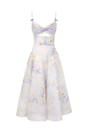 Crush Twist Front Midi Dress in Lilac Floral ZIMMERMANN | 2445DR251LIF