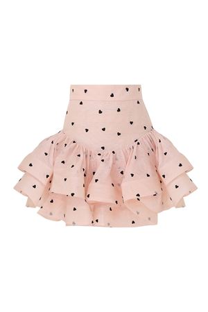 Crush Flip Mini Skirt in Pink Hearts ZIMMERMANN | 2686SR251PNKHRTS